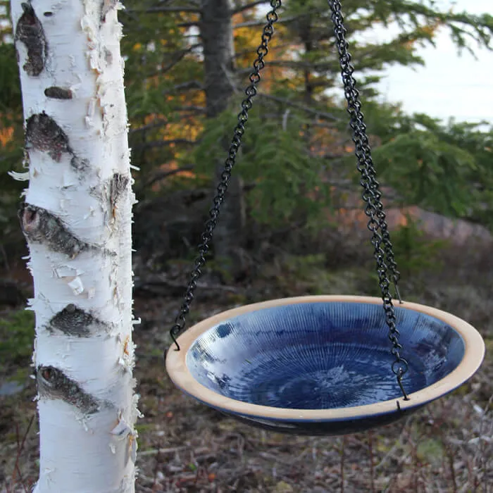 Hanging Radial Bird Bath, Baywater Blue