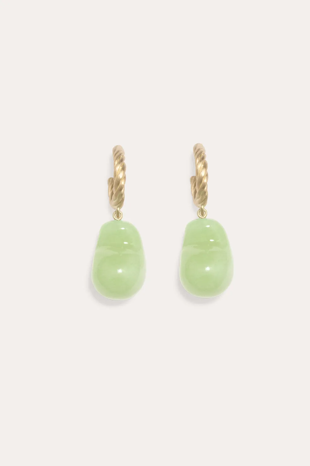 Husband Number Six? - Jade Bio Resin and Gold Vermeil Earrings