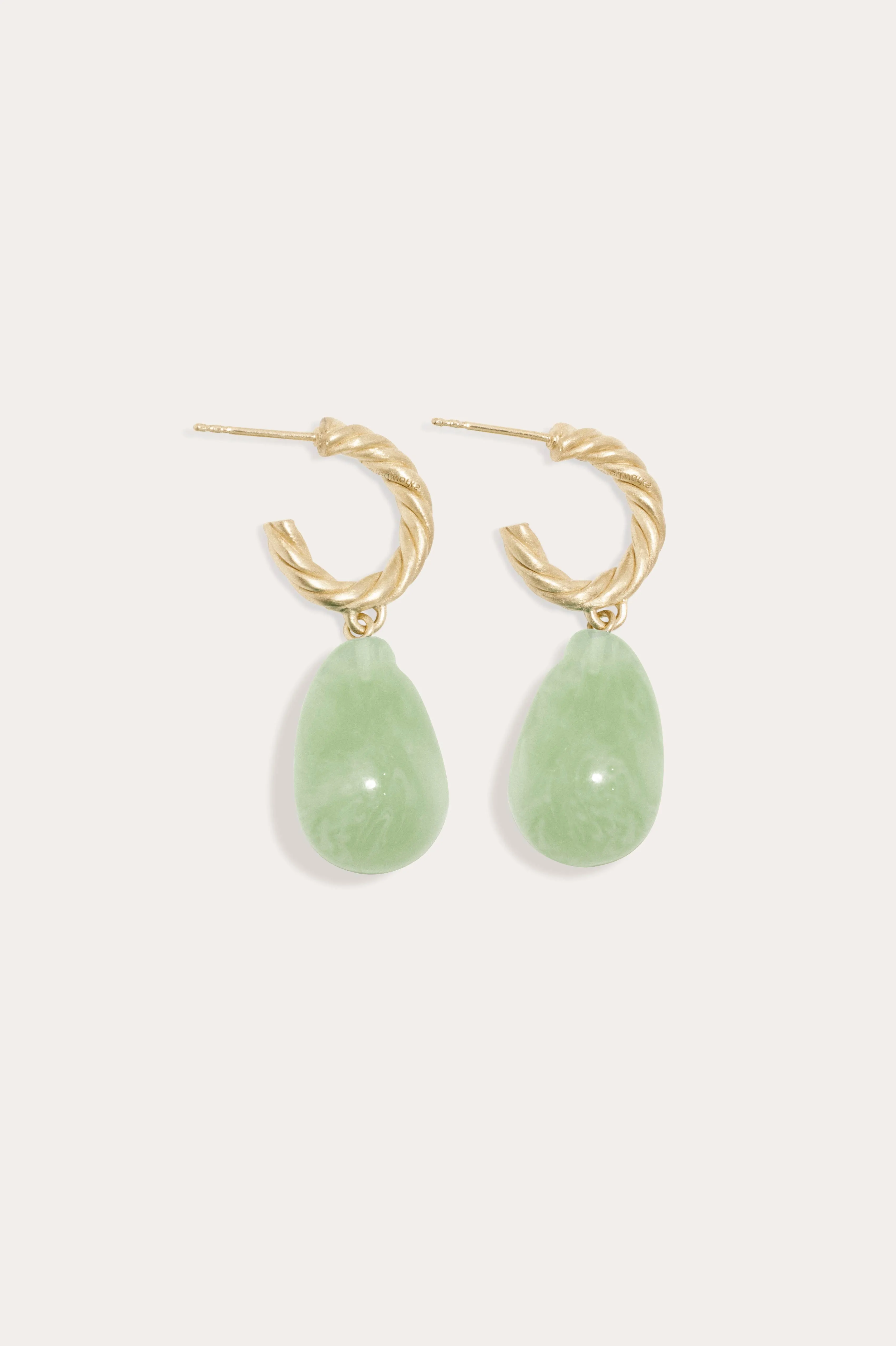 Husband Number Six? - Jade Bio Resin and Gold Vermeil Earrings
