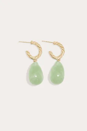 Husband Number Six? - Jade Bio Resin and Gold Vermeil Earrings