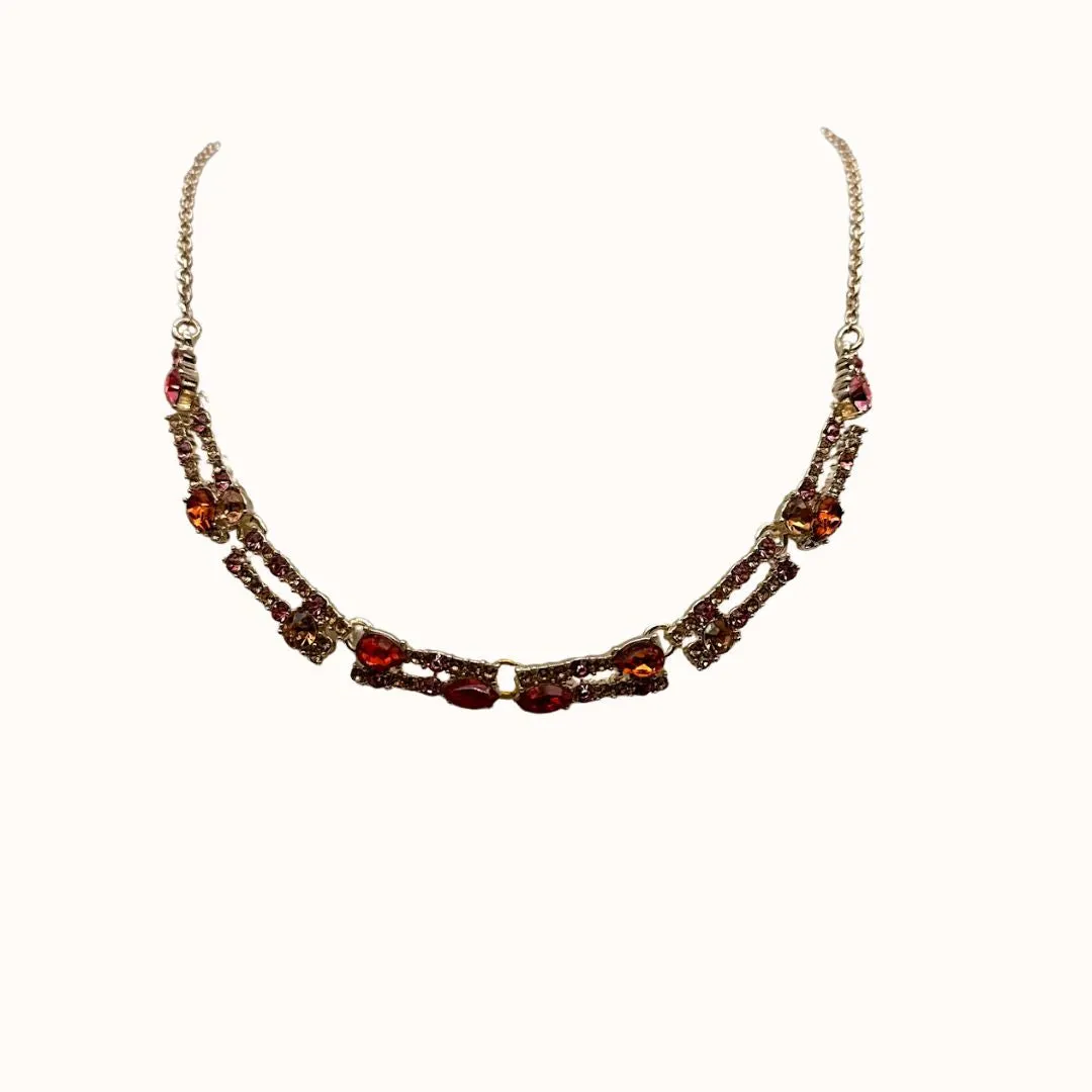 Inc Rose Gold-Tone Multi-Crystal Lariat Necklace