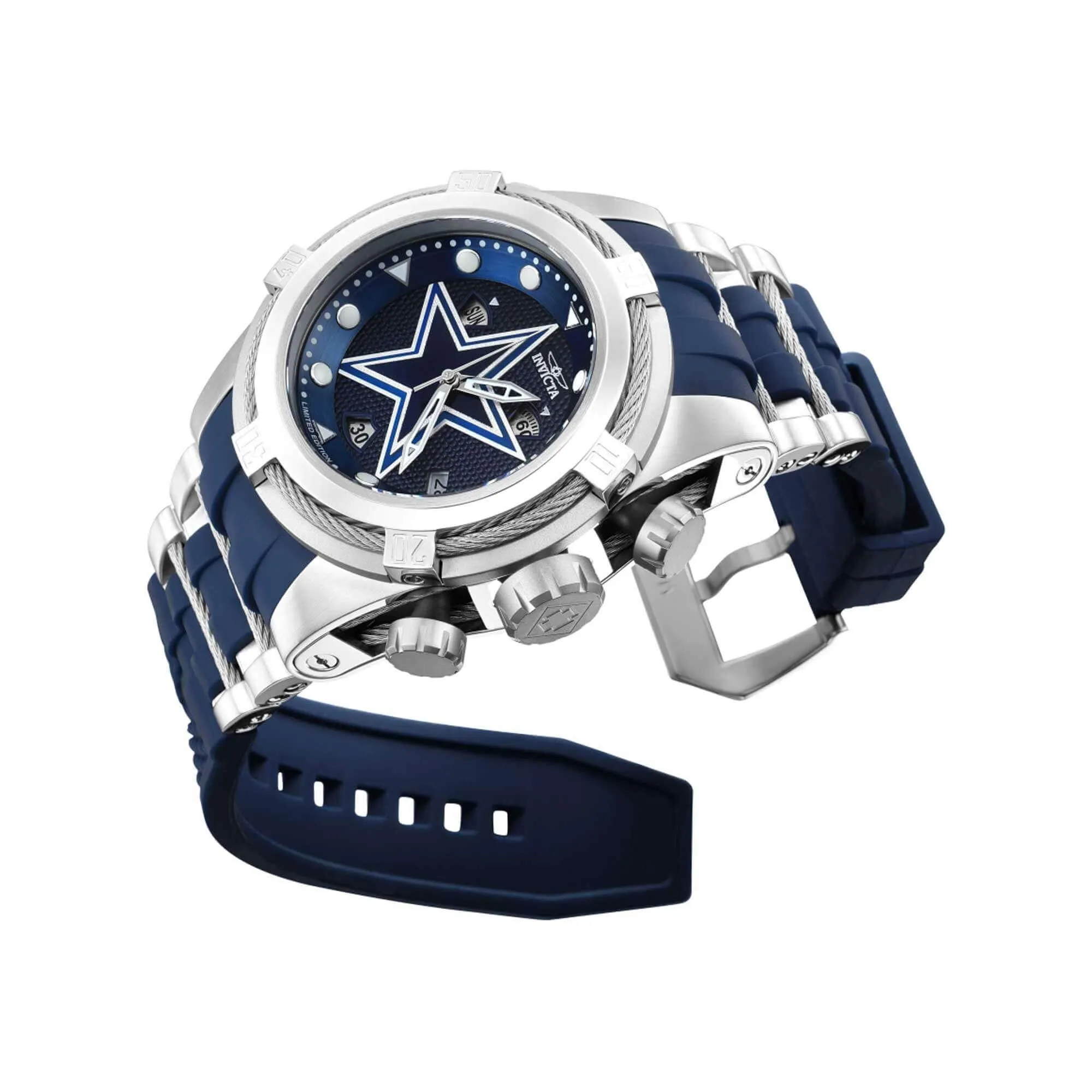 Invicta Men's Chrono Watch - NFL Dallas Cowboys Blue and White Dial Bracelet | 41512