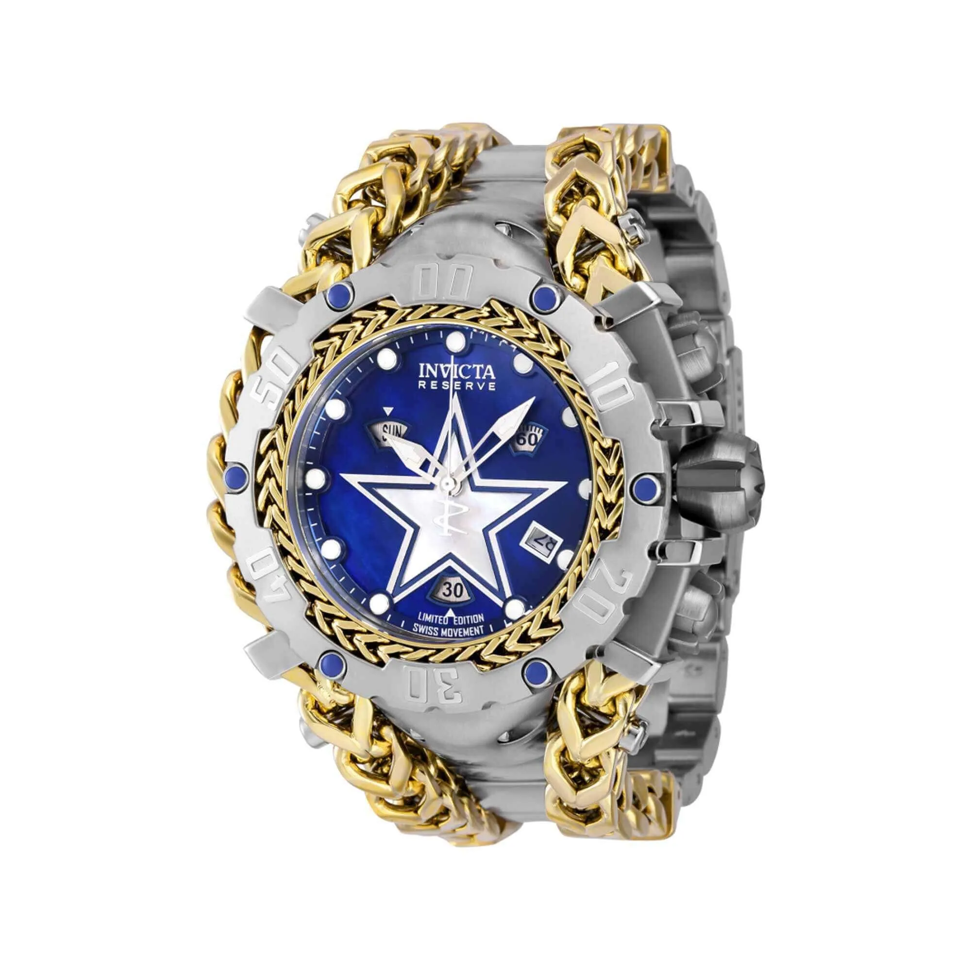 Invicta Men's Chrono Watch - NFL Dallas Cowboys Blue and White Dial Bracelet | 41512
