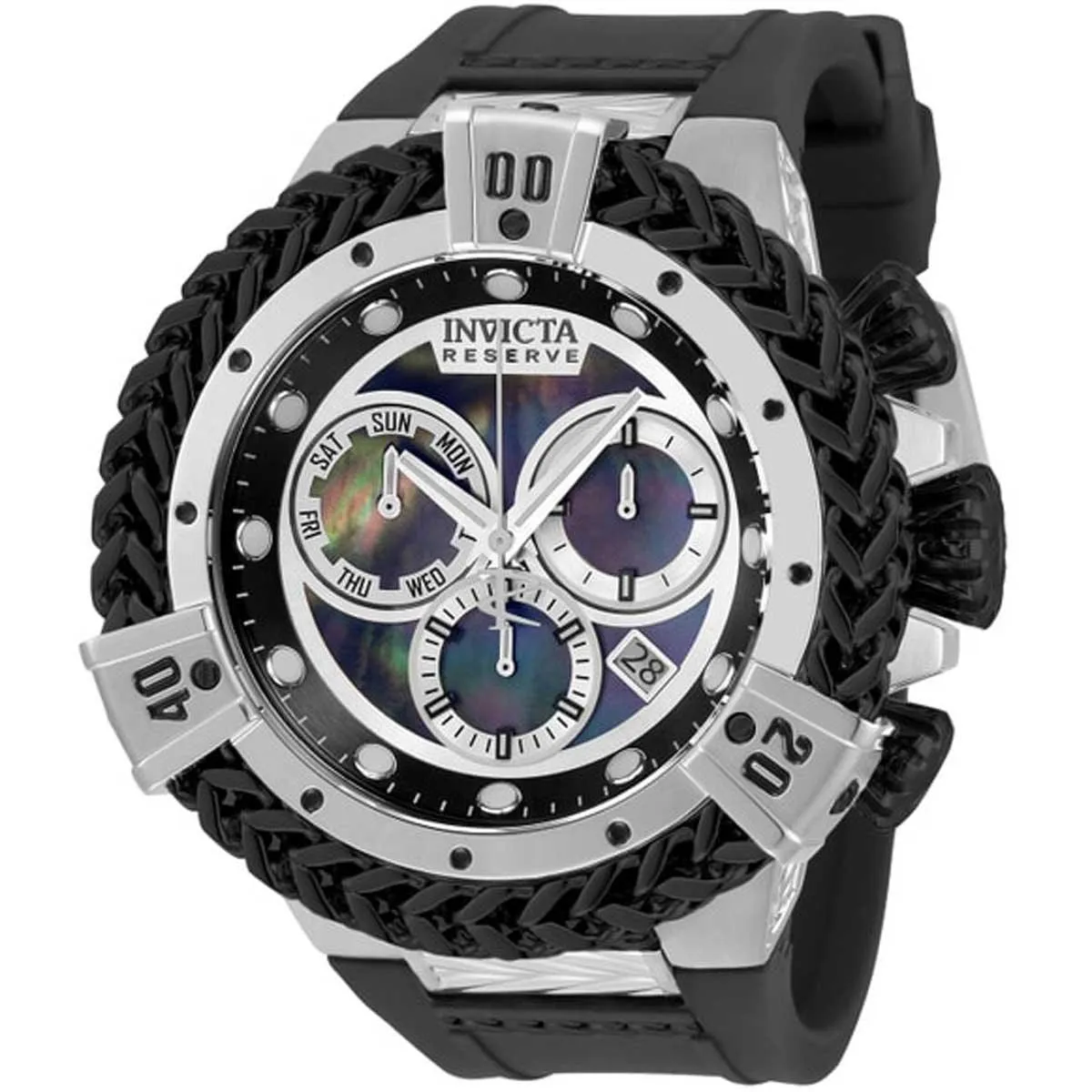 Invicta Men's Chronograph Watch - Reserve Hercules Black and Silver Bracelet | 33709