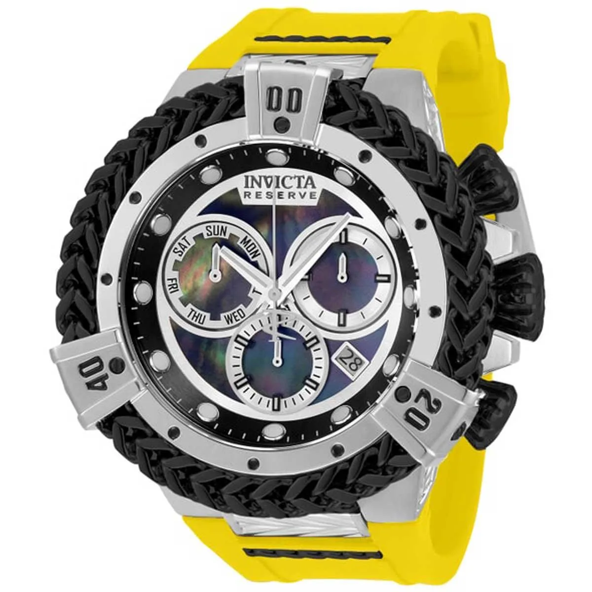 Invicta Men's Chronograph Watch - Reserve Hercules Black and Silver Bracelet | 33709