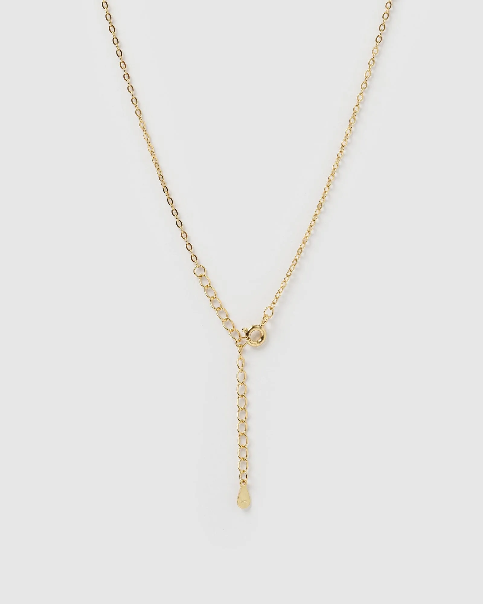 Izoa Crystal Letter V Necklace Gold