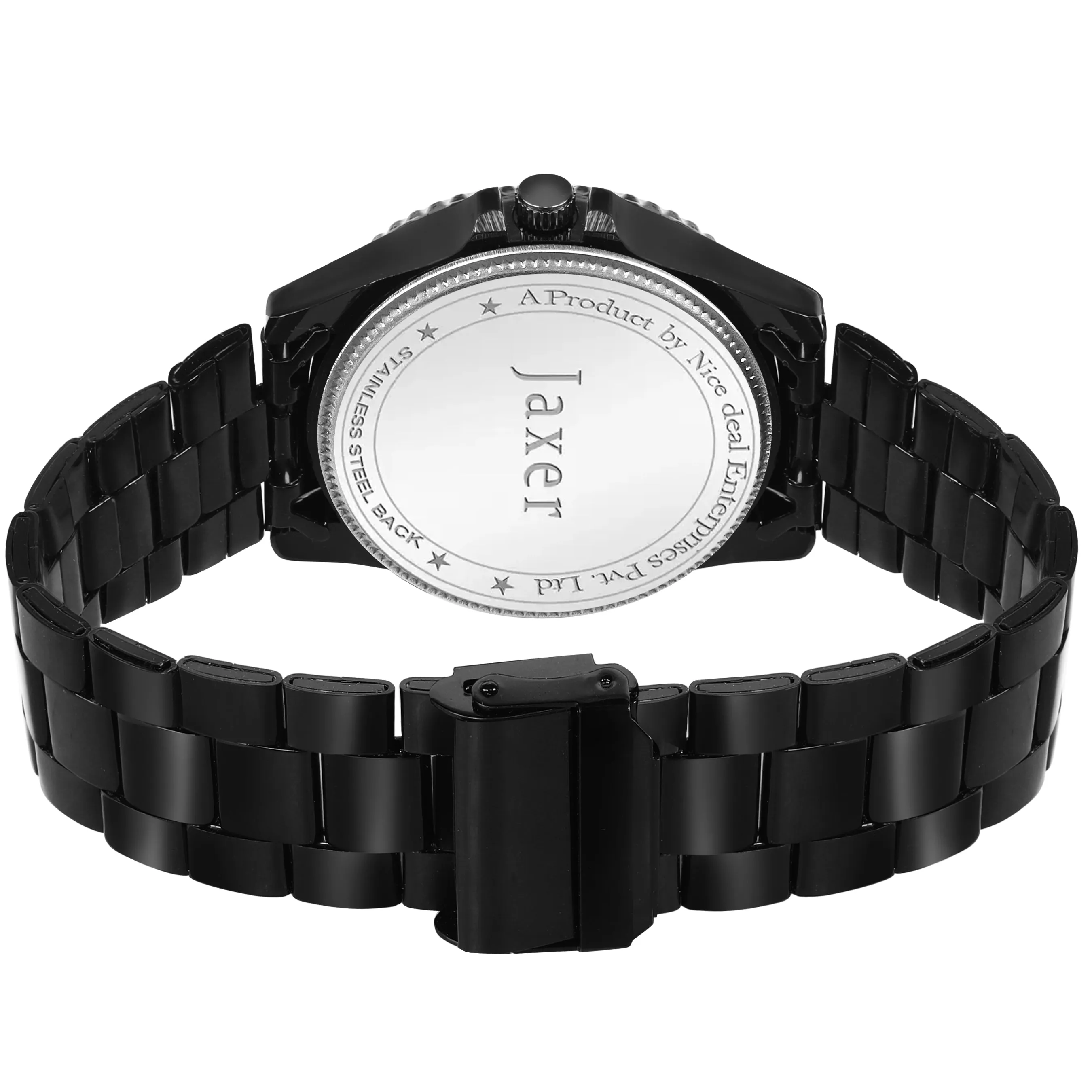 Jaxer Black Dial Steel Chain Analog Wrist Watch for Men - JXRM2188