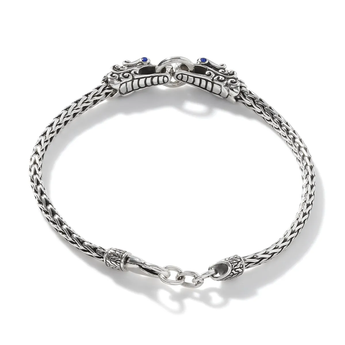 John Hardy Legends Naga Sterling Silver Double Dragon Head Bangle Bracelet
