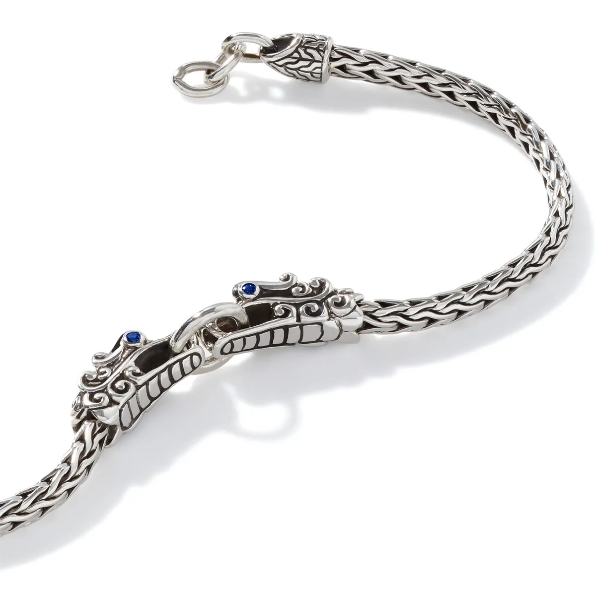 John Hardy Legends Naga Sterling Silver Double Dragon Head Bangle Bracelet