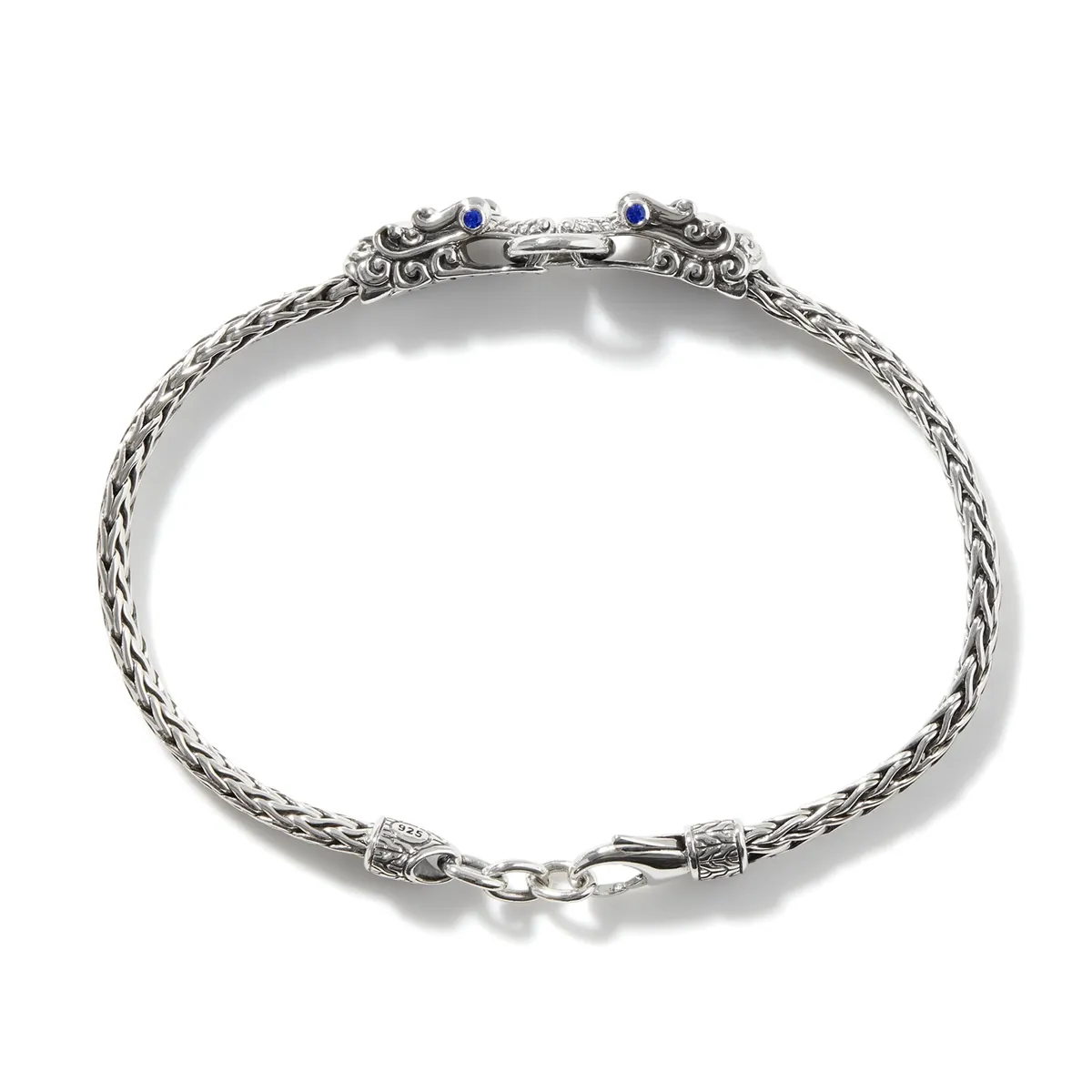John Hardy Legends Naga Sterling Silver Double Dragon Head Bangle Bracelet