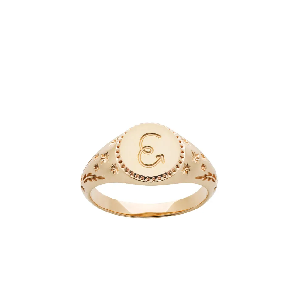 Karen Walker Society Signet Ring - 9ct Yellow Gold
