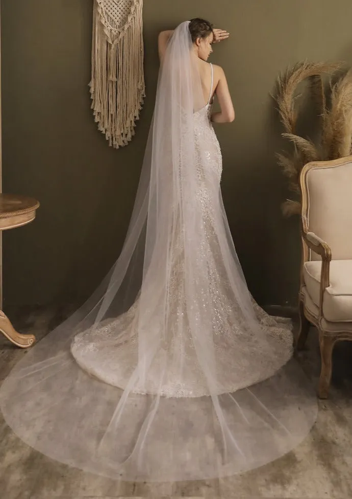 Kate | Plain Cathedra Long Veil