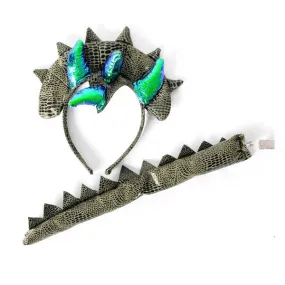 Kids Dinosaur Headband and Tail set