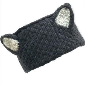 Knit Headband -Kitty Cat -Black