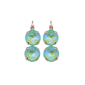 Large Double Stone Leverback Earrings in Sun-Kissed "Peridot" *Custom*