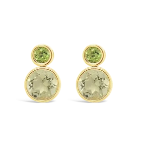 Lemon Quartz & Peridot Earrings