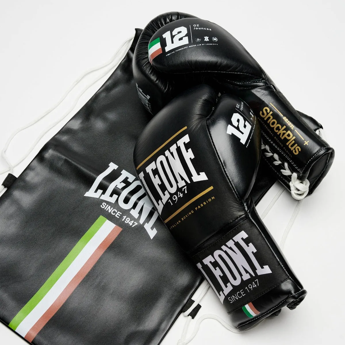 Leone Shock Plus Boxing Gloves Black