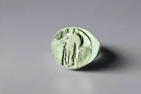 Liberty coin signet ring - sterling silver