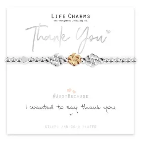 Life Charm Thank You Bracelet