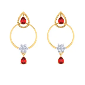 Light-weight Gold Diamond Earrings