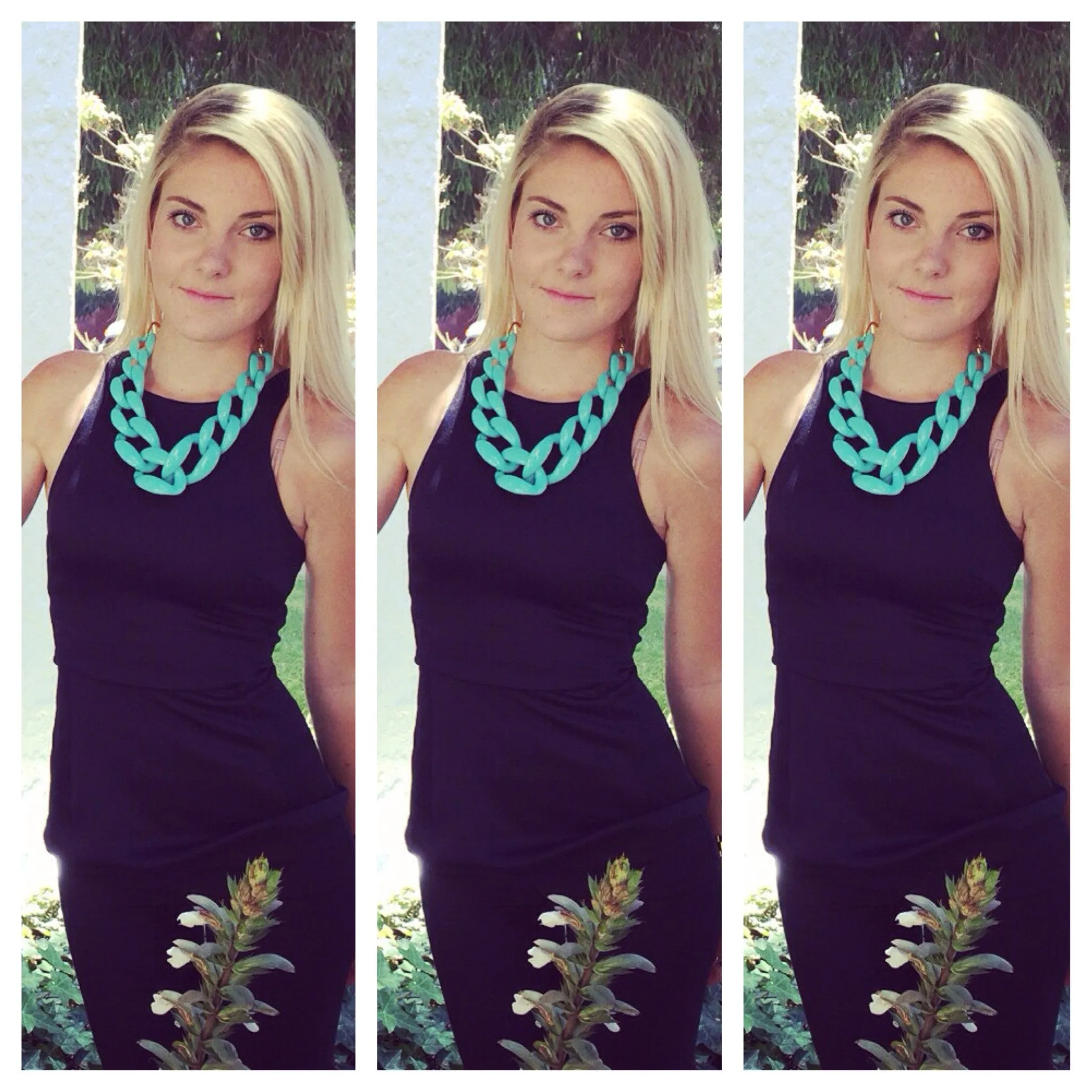 Linked-In Necklace (Turquoise)