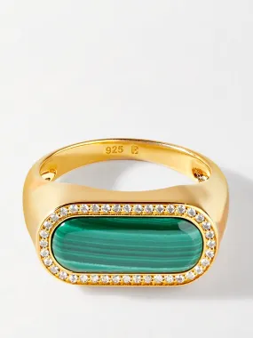 Malachite statement ring