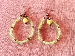 Marla Handmade Peridot Teardrop Hoop Earrings