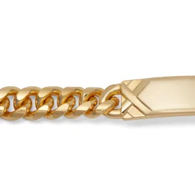 Men's ID Curb Bracelet with Pattern Dual Finish