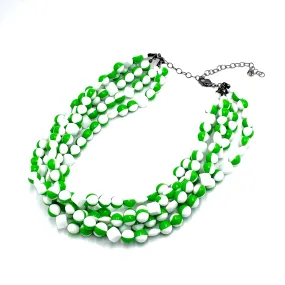 MidMod Green & White Sylvie Necklace