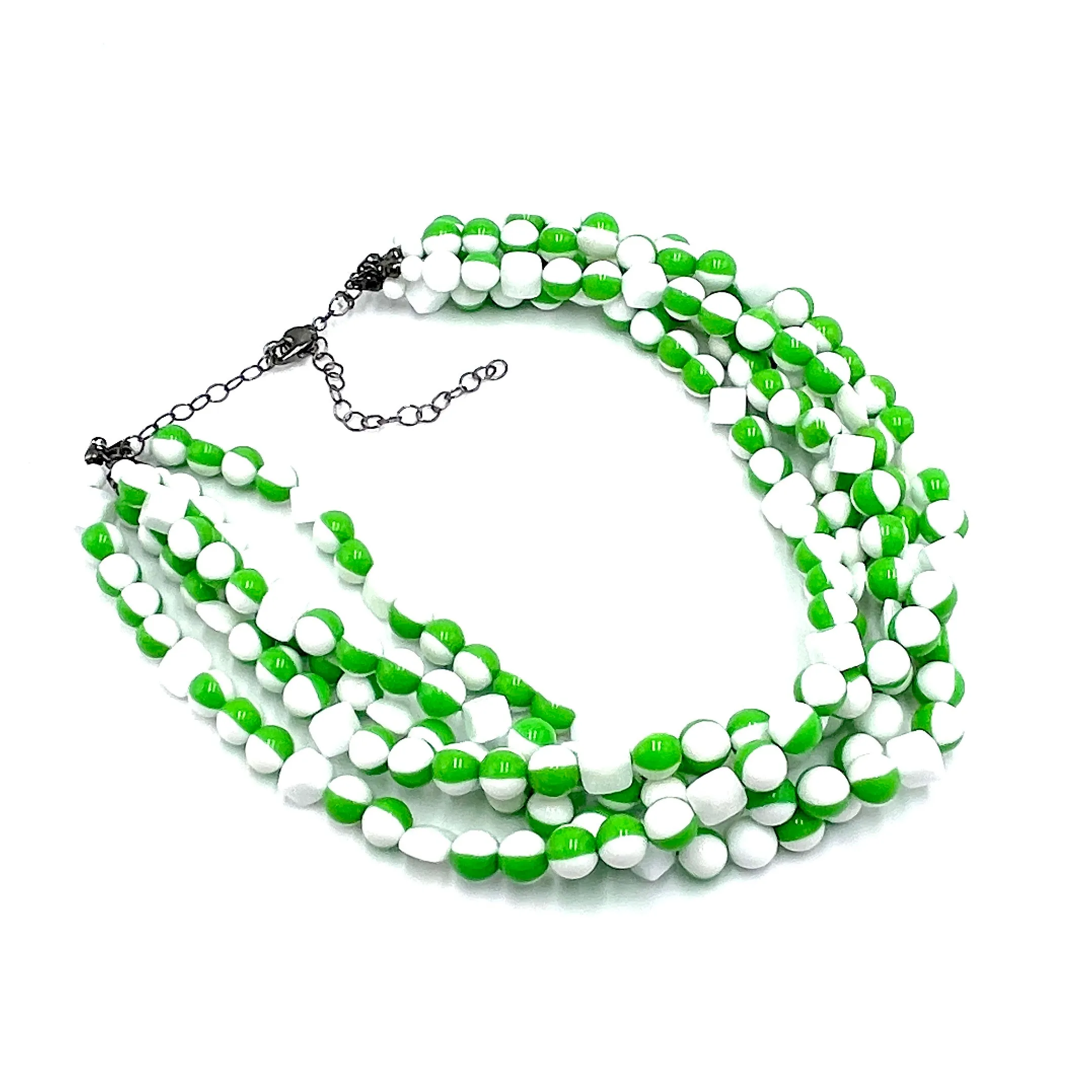 MidMod Green & White Sylvie Necklace