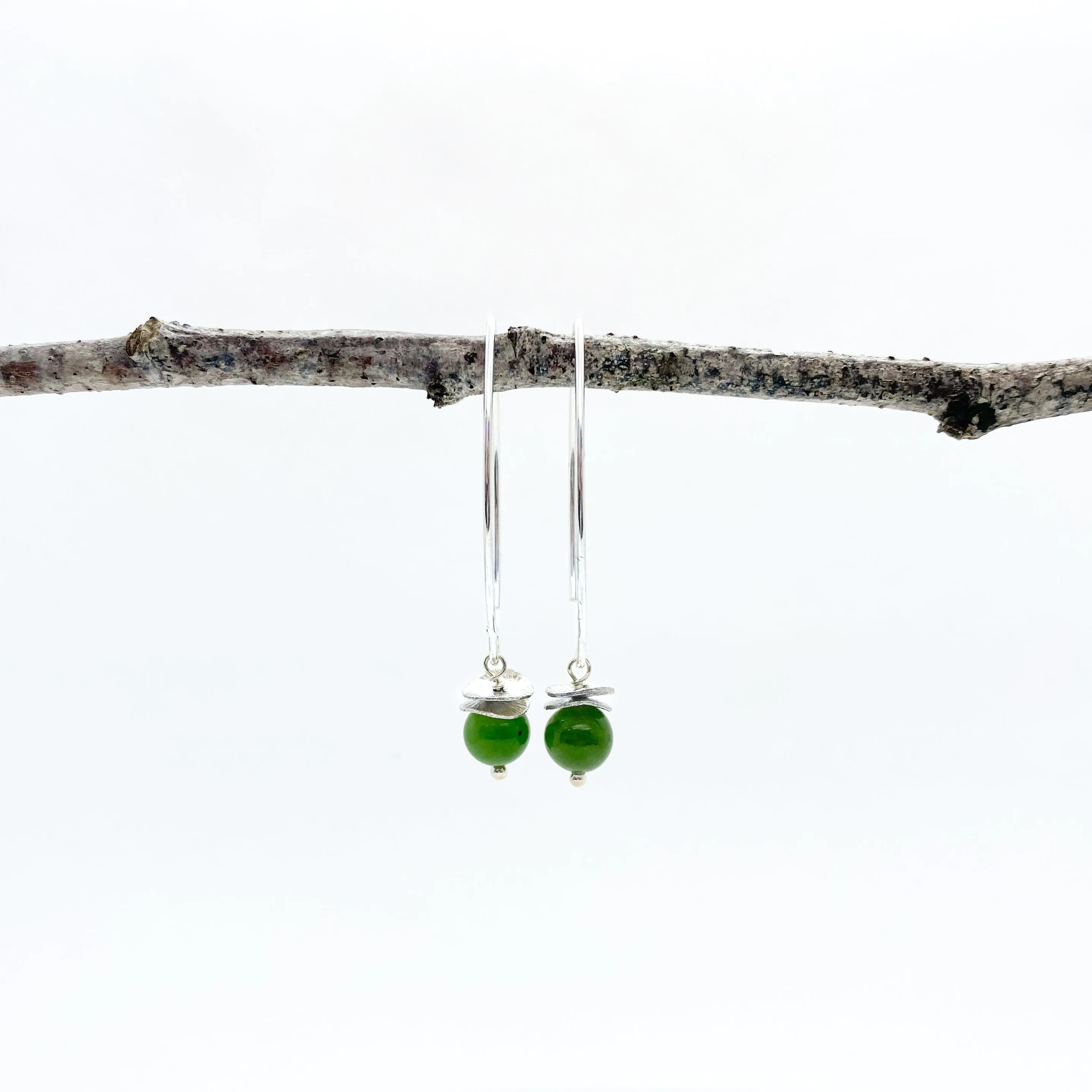 Mini BC Jade Acorn Earrings