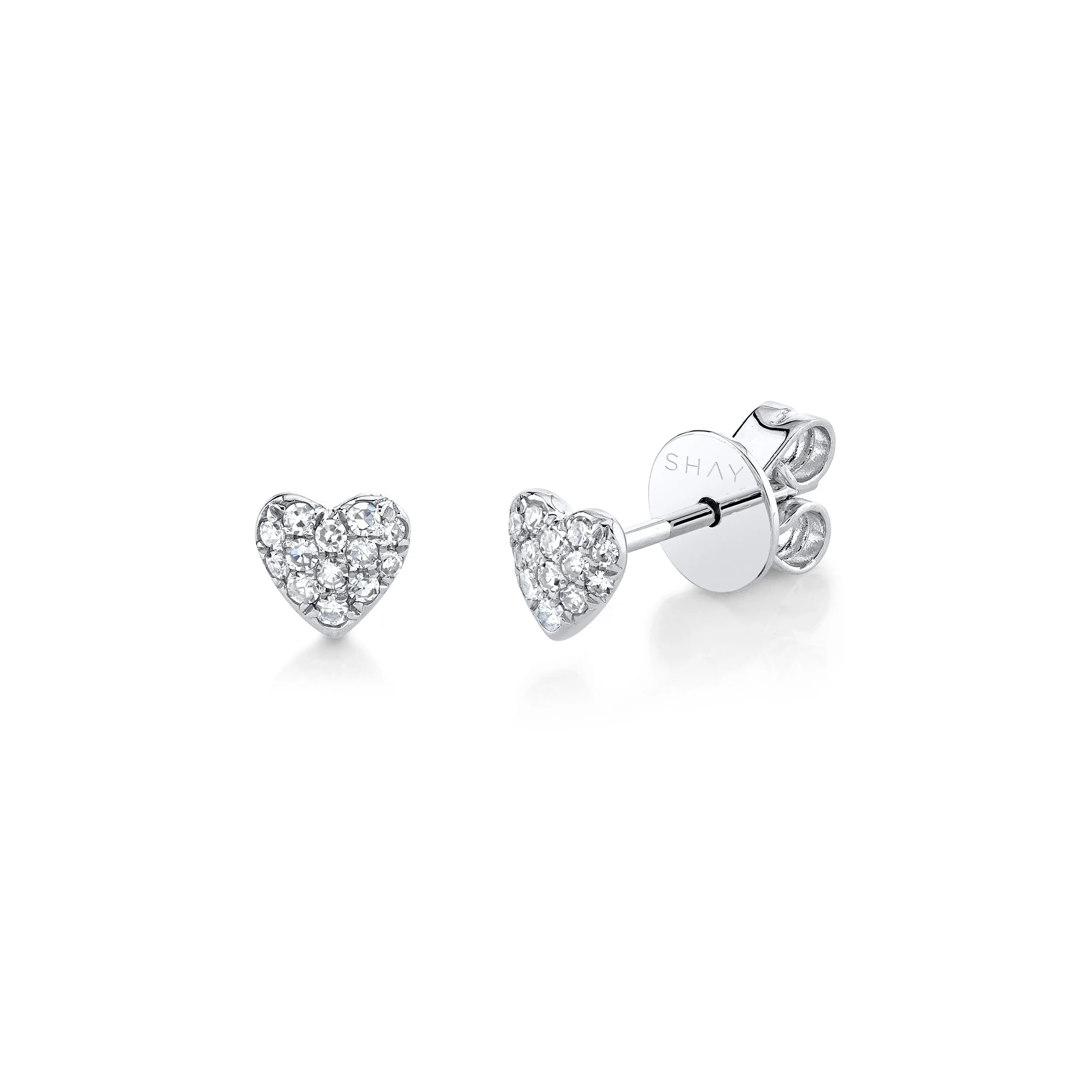 MINI ME DIAMOND PAVE BABY HEART STUDS