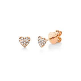 MINI ME DIAMOND PAVE BABY HEART STUDS