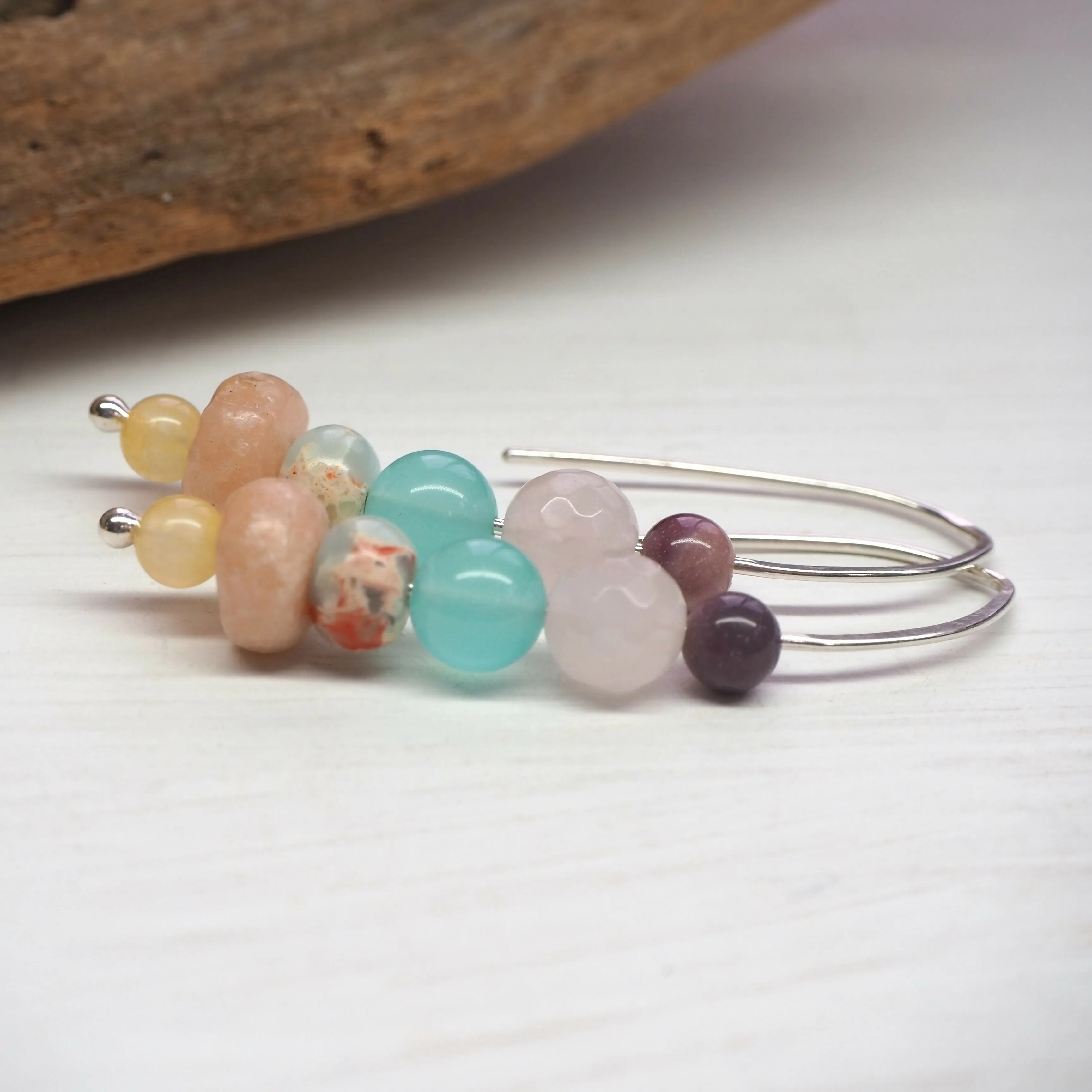 Mixed Bead Drop Earrings