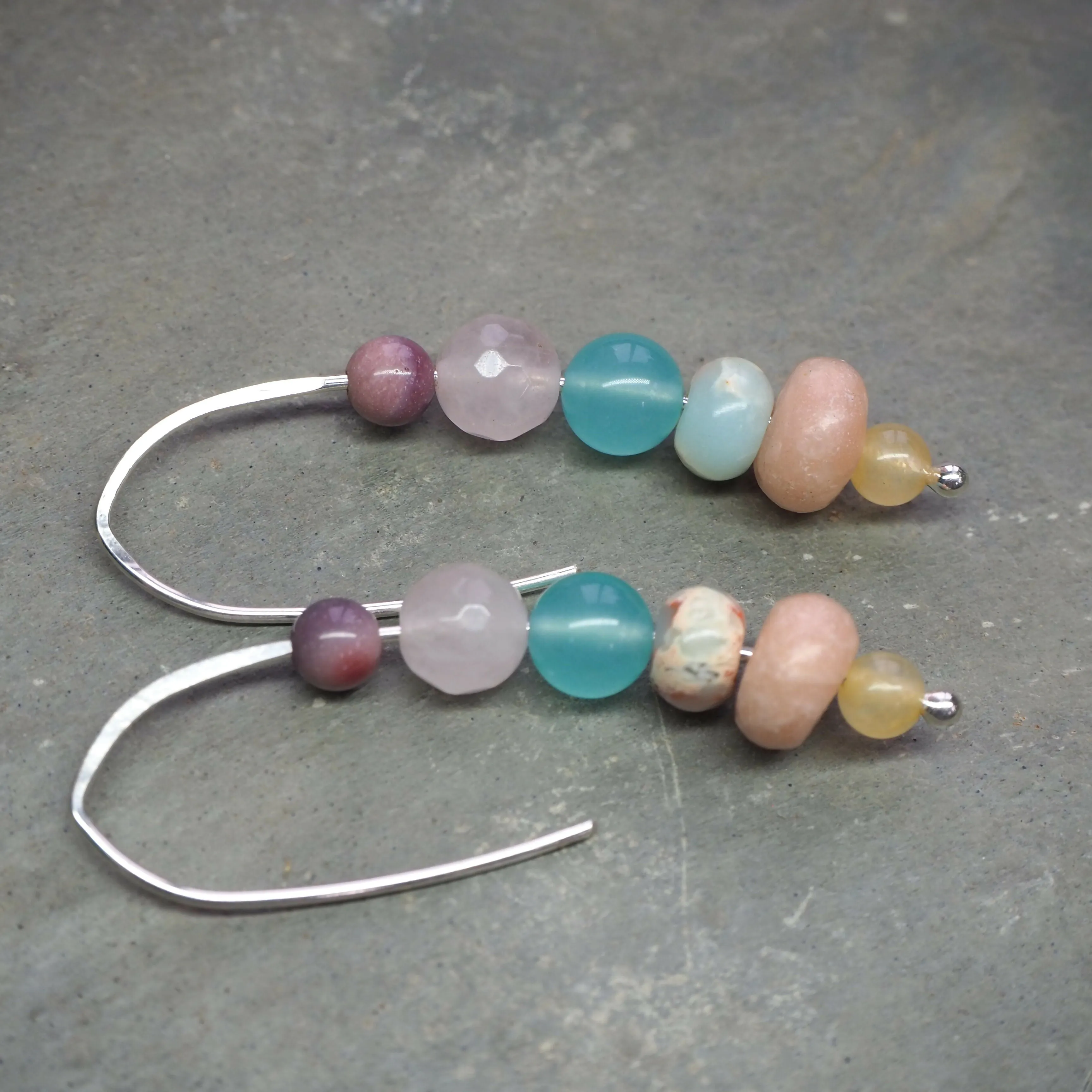 Mixed Bead Drop Earrings