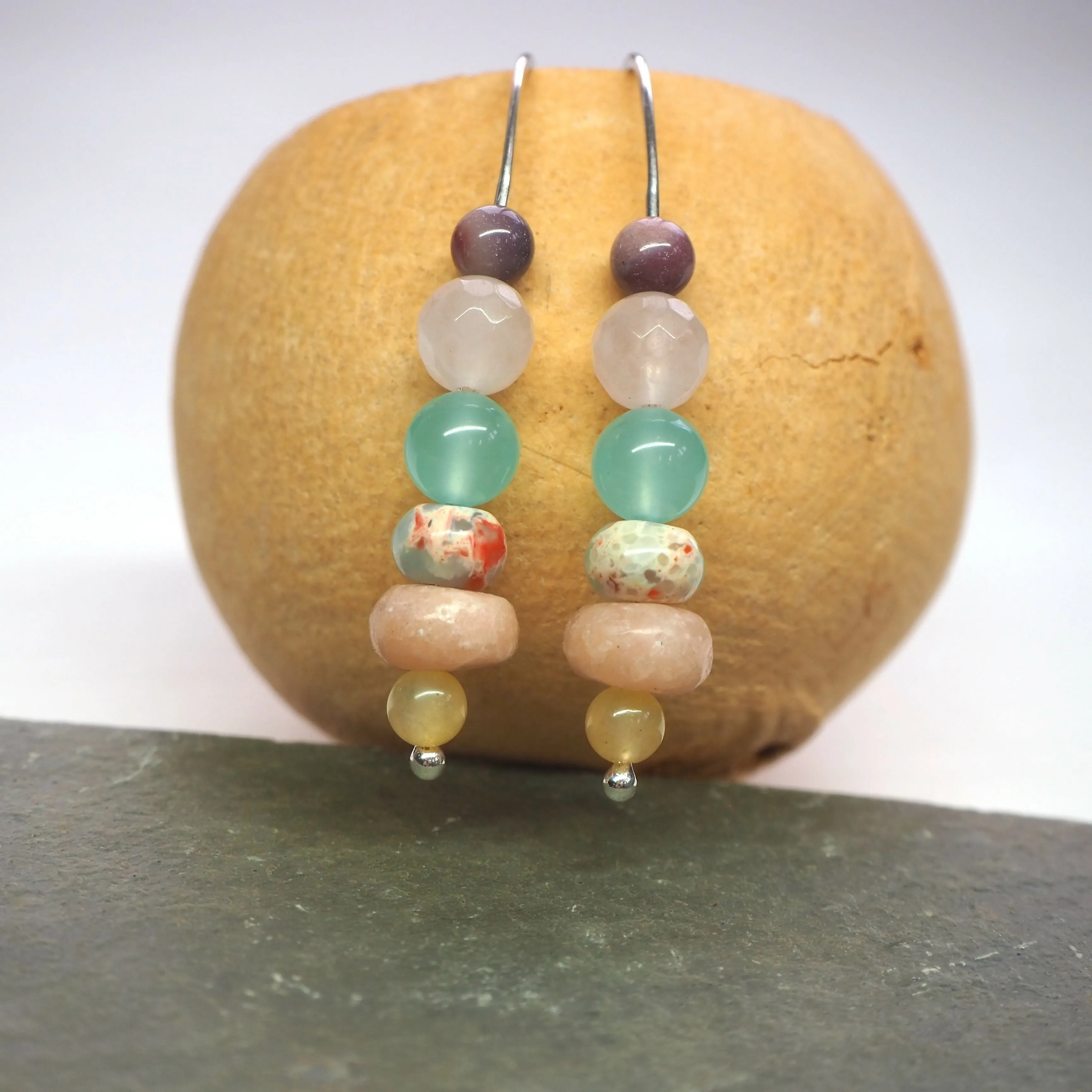 Mixed Bead Drop Earrings