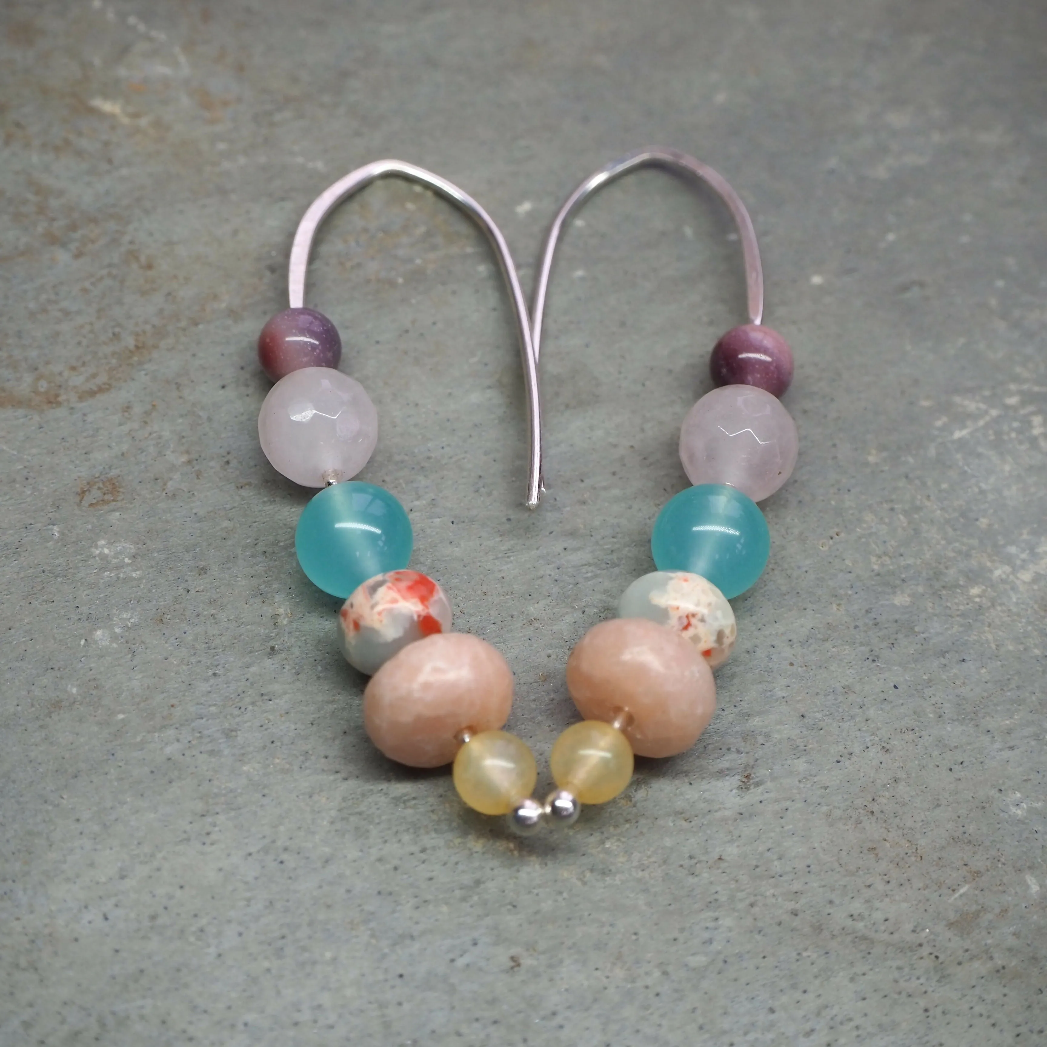 Mixed Bead Drop Earrings