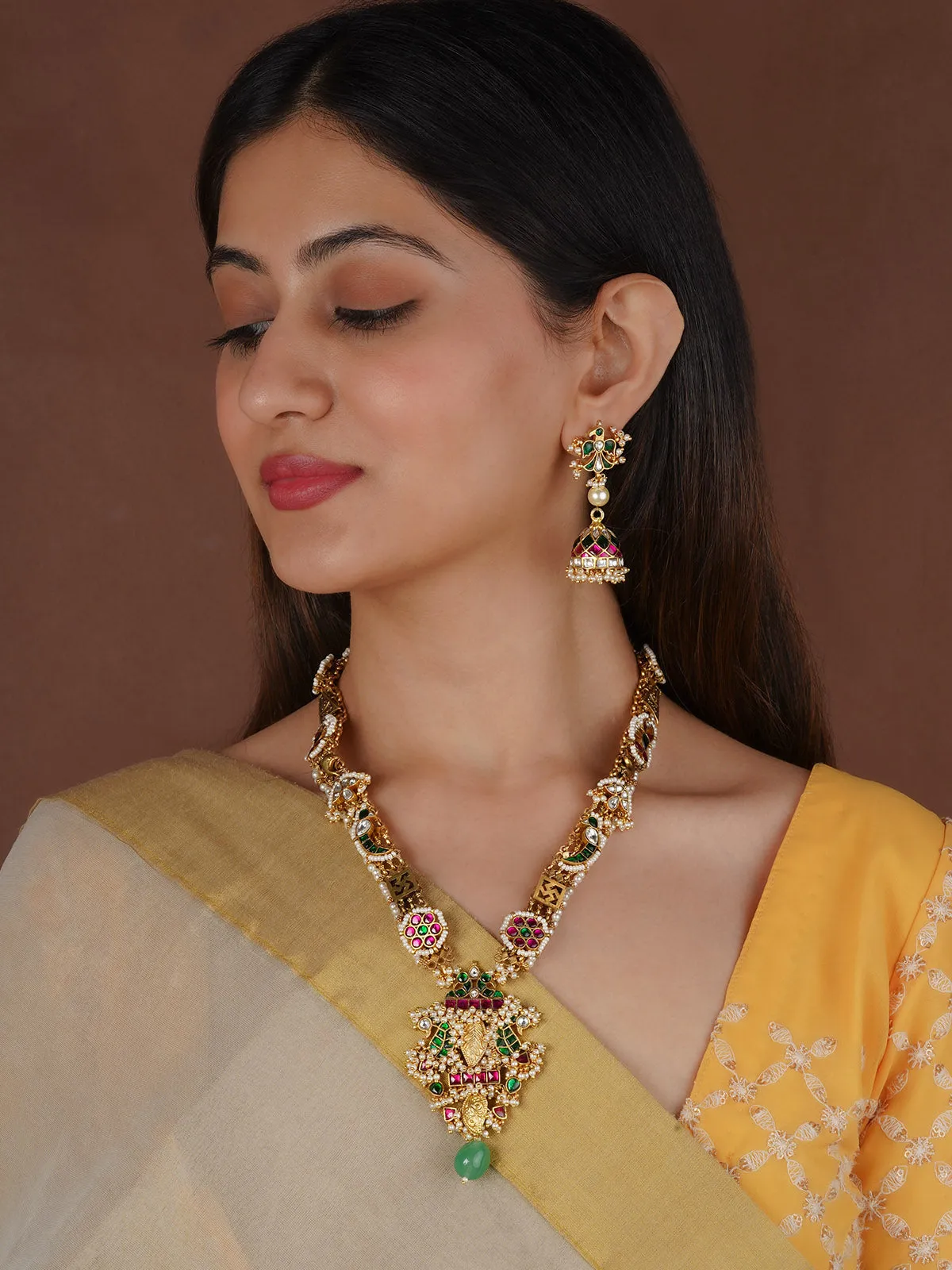 Multicolor Gold Plated Mishr Necklace Set - MR-S769M