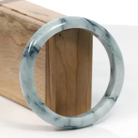 Natural Burmese Blue-green Jadeite Jade Bangle Bracelet (62.13mm)#T037