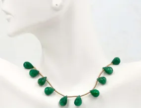 Natural Emerald Necklace Green Emerald Necklace Emerald Beads Green Gemstone beads Emerald stone beads Briolette SKU: 6143149