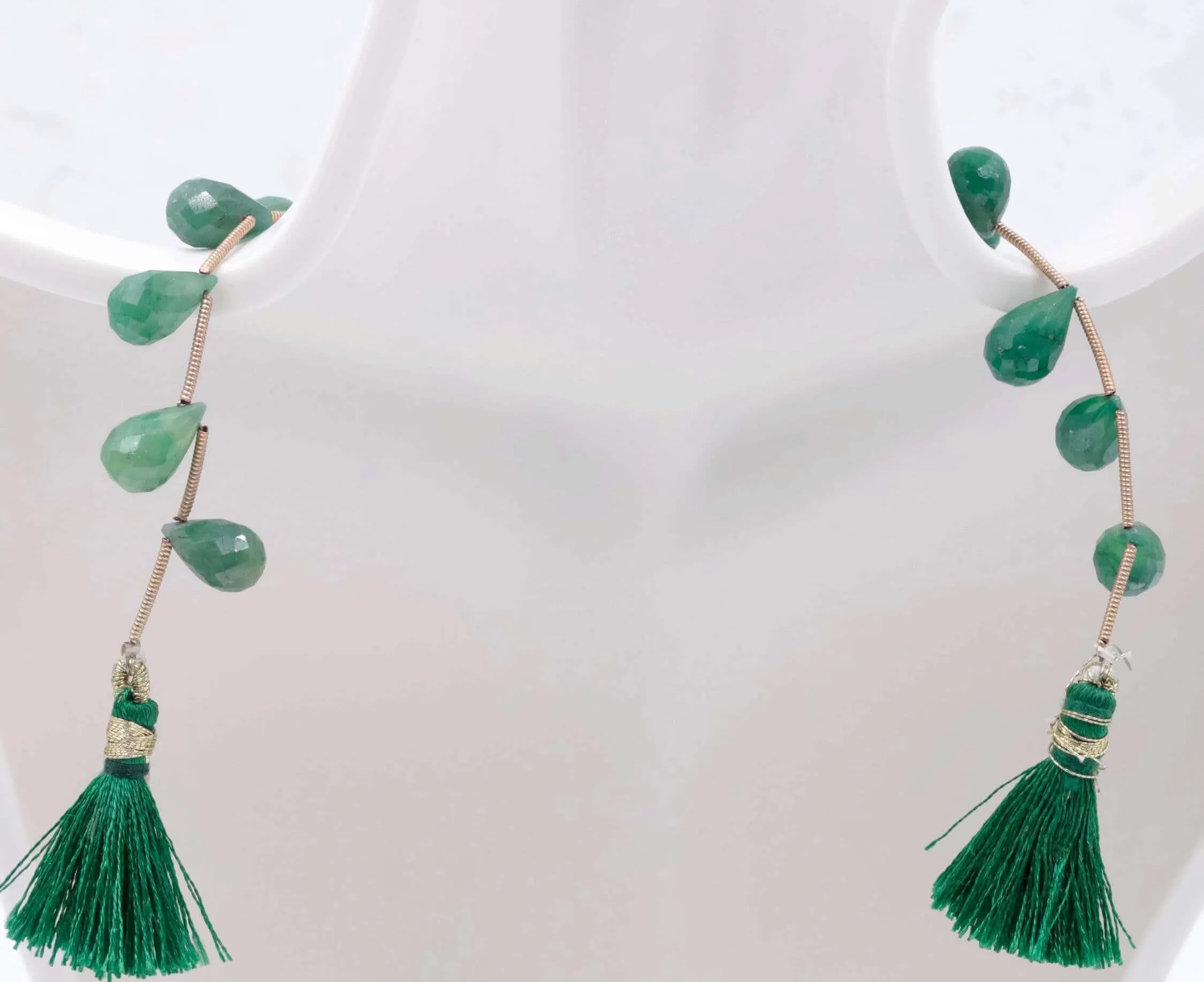 Natural Emerald Necklace Green Emerald Necklace Emerald Beads Green Gemstone beads Emerald stone beads Briolette SKU: 6143149