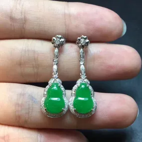 Natural Jade Earrings Jadeite Earrings NEG5