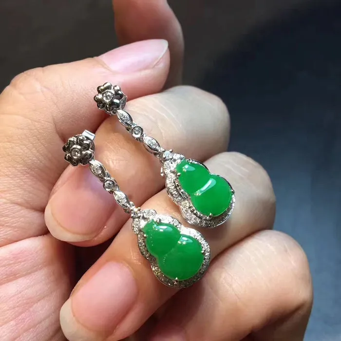 Natural Jade Earrings Jadeite Earrings NEG5