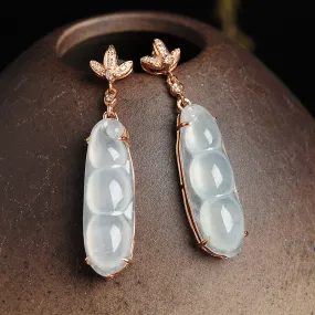 Natural Jade Earrings Jadeite Gold Earrings EG26