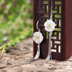Natural Jade Earrings Nephrite Silver Earrings ZNE103