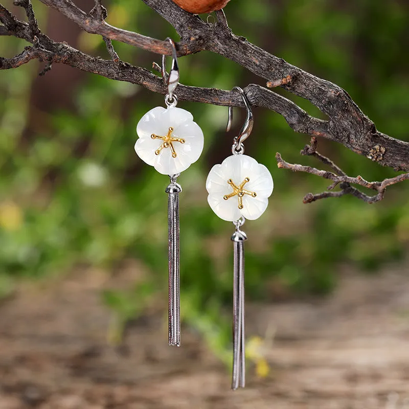 Natural Jade Earrings Nephrite Silver Earrings ZNE103