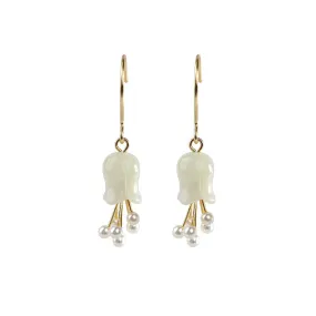 Natural Jade Earrings Nephrite Silver Earrings ZNE121