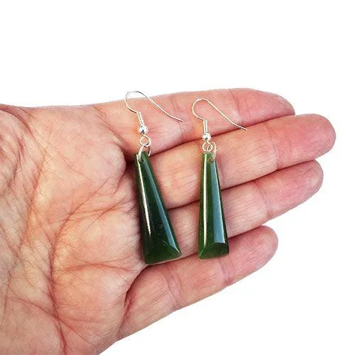 NZ Greenstone Jade Toki Earrings