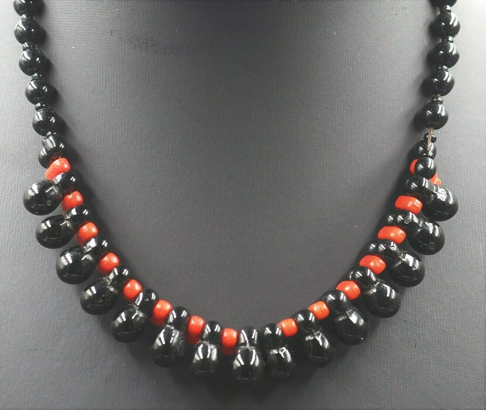 Onyx & Coral Necklace