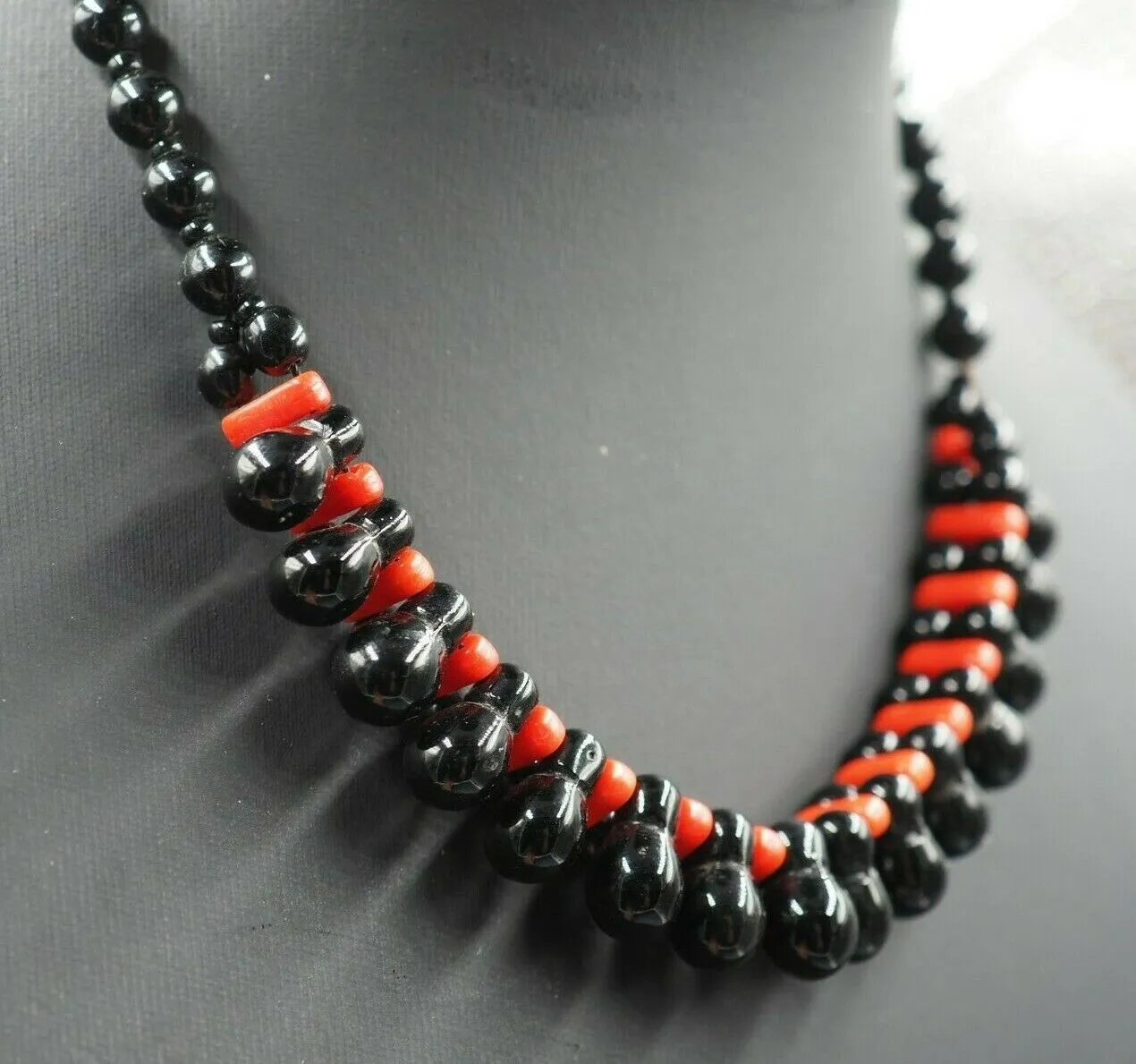 Onyx & Coral Necklace